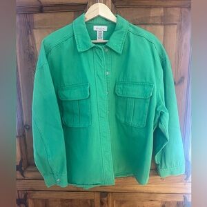 if it were me Vibrant Green Snap Button Shirt Medium